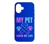 Carcasa para iPhone 16 Mi Mascota salvó mi Vida Prevención del Suicidio Emocional Perro Gato