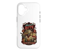 Carcasa para iPhone 16 Midnight Bite Diner Spooky Skeleton Chef Gráfico