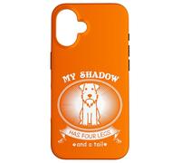 Carcasa para iPhone 16 Miniature Schnauzer My Dog is My Shadow Funny Pet Dog Lover