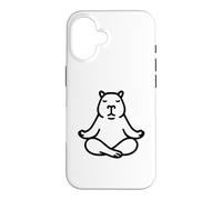 Carcasa para iPhone 16 Minimalista BLK Capybara Yoga Pocket Zen Meditación Amante