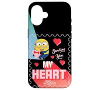 Carcasa para iPhone 16 Minions Sending You My Heart