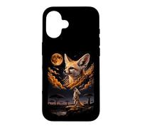 Carcasa para iPhone 16 Místico Fennec Fox Lunar Mirada Cósmica Noche
