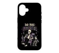 Carcasa para iPhone 16 Modo Papá Esqueleto Inmortal Halloween Papá Más Allá Humor