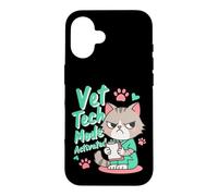 Carcasa para iPhone 16 Modo Vet Tech Activado Funny Cat Veterinary