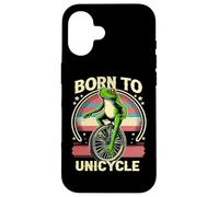 Carcasa para iPhone 16 Monociclo Vintage de Monociclo Born to Unicycle