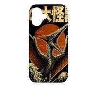 Carcasa para iPhone 16 Monstruo Cielo Volando Kaiju Pterosaurio sobre Ola Japonés Retro