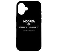Carcasa para iPhone 16 Moorea Polinesia Francesa Coordina Diseño de la Isla