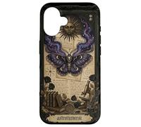 Carcasa para iPhone 16 Moth Sun Dark Gothic Crescent Moon Skull
