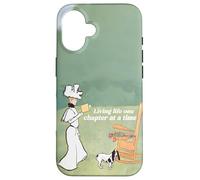 Carcasa para iPhone 16 Mujer y su Perro Amante de los Libros Viviendo la Vida un capítulo a la Vez