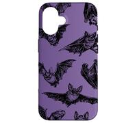 Carcasa para iPhone 16 Murciélagos Ilustración Vintage Arte gótico Brujo