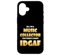 Carcasa para iPhone 16 Music Collector Idgaf Rare CD Album Vinyl Record Collections