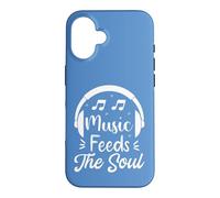 Carcasa para iPhone 16 Music Feeds The Soul Auriculares Amante de la música