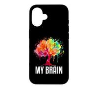 Carcasa para iPhone 16 My Brain Tree Rainbow Splash Neurodivergente Adulto