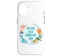 Carcasa para iPhone 16 My God is a Big God - Christian Faith Kids & Adult Dinosaur