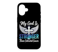 Carcasa para iPhone 16 My God Is Stronger Than Colorectal Cancer