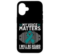 Carcasa para iPhone 16 My Voice Matters Support Sexual Assault Awareness Gifts