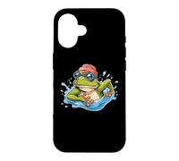 Carcasa para iPhone 16 Nadador Agua Piscina Buceo Anfibio Salto Natación Rana