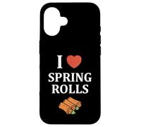 Carcasa para iPhone 16 Nem Food Funny Simple Quote I Love Spring Rolls