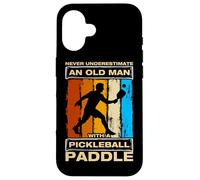 Carcasa para iPhone 16 Never Underestimate an Old Man Divertido Jugador de Pickleball