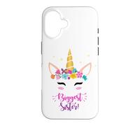 Carcasa para iPhone 16 New Baby Girls Biggest Sister Unicorn