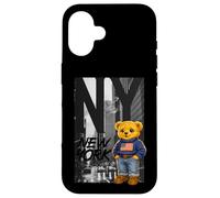 Carcasa para iPhone 16 New York Teddy Bear Street Art Design - NY City Urban Bear