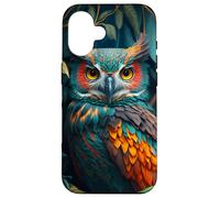 Carcasa para iPhone 16 Night Horned Owl Nocturnal Spotted Owls Hoot Barn Bird