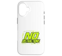 Carcasa para iPhone 16 No Distractions Focus Discipline Motivación Gráfico