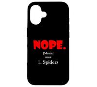Carcasa para iPhone 16 Nope Meme Definition Anti Spiders Funny Arachnophobia Spider