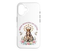 Carcasa para iPhone 16 Nossa Senhora de Fátima Floral Católica