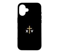 Carcasa para iPhone 16 Número Romano del Papa León XIV con Cruz Delgada Jesús