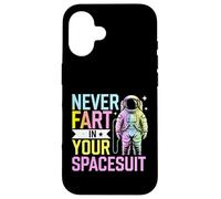 Carcasa para iPhone 16 Nunca te Tires un Pedo en tu Traje Espacial Astronauta Divertido