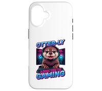 Carcasa para iPhone 16 Nutria adicta a los Juegos Divertido Juego de Palabras con