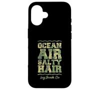 Carcasa para iPhone 16 Ocean Air Salty Hair Long Beach California Tropical