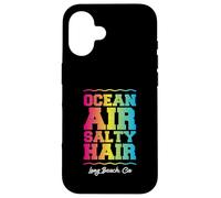 Carcasa para iPhone 16 Ocean Air Salty Hair Long Beach California Tropical