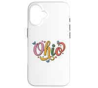Carcasa para iPhone 16 Ohio Butterfly Script Cute Girl State Pride, Women & Kids