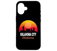 Carcasa para iPhone 16 Oklahoma City State USA Vintage Sunset Retro Skyline