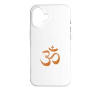 Carcasa para iPhone 16 Om Print Yoga marrón Desvanecido Ohm Mantra Símbolo Sánscrito AUM