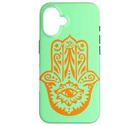 Carcasa para iPhone 16 Orange Hamsa Yoga Mediación