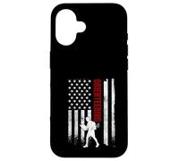 Carcasa para iPhone 16 Orientando la Bandera Estadounidense, Corredor patriótico Estadounidense en apuros
