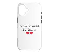 Carcasa para iPhone 16 Outnumbered by Twins Boys Girls Dad Soon to Be Mom Pregnancy
