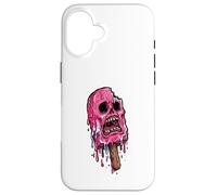 Carcasa para iPhone 16 Paleta de Calavera Rosa derretida Espeluznante Verano Halloween Espeluznante