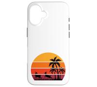 Carcasa para iPhone 16 Palmeras Gacelas Safari Sabana Puesta de Sol África Recuerdo