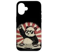 Carcasa para iPhone 16 Panda DJ Tocadiscos Música Retro Fiesta Animal