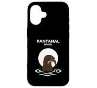 Carcasa para iPhone 16 Pantanal Brasil Nutria Gigante Atardecer Río