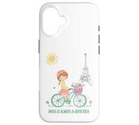 Carcasa para iPhone 16 París es Siempre una Buena Idea Linda Chica en Bicicleta
