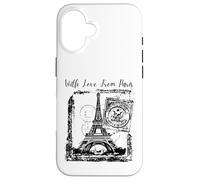 Carcasa para iPhone 16 Paris with Love from Paris France French Postcard