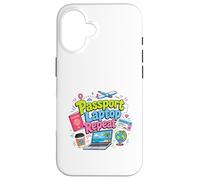 Carcasa para iPhone 16 Pasaporte Laptop Repeat Travel Work Lifestyle Design