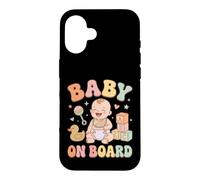 Carcasa para iPhone 16 Pastel Groovy Baby Toy Blocks Sonajero Diseño
