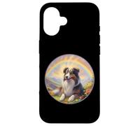 Carcasa para iPhone 16 Pastor Australiano Rainbow Bridge Aussie Dog Memorial
