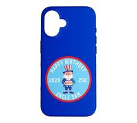 Carcasa para iPhone 16 Patriotic Uncle Sam 4 de Julio 2026 Cumpleaños de América